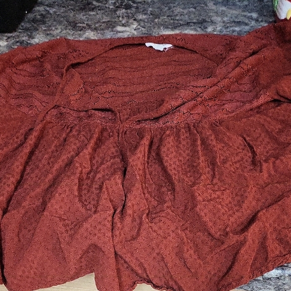 Rust Textured Blouse - Picture 1 of 4